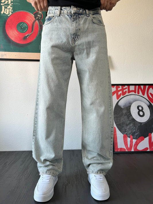 Baggy Fit Eskitme Mavi Yıkamalı Jean K-16