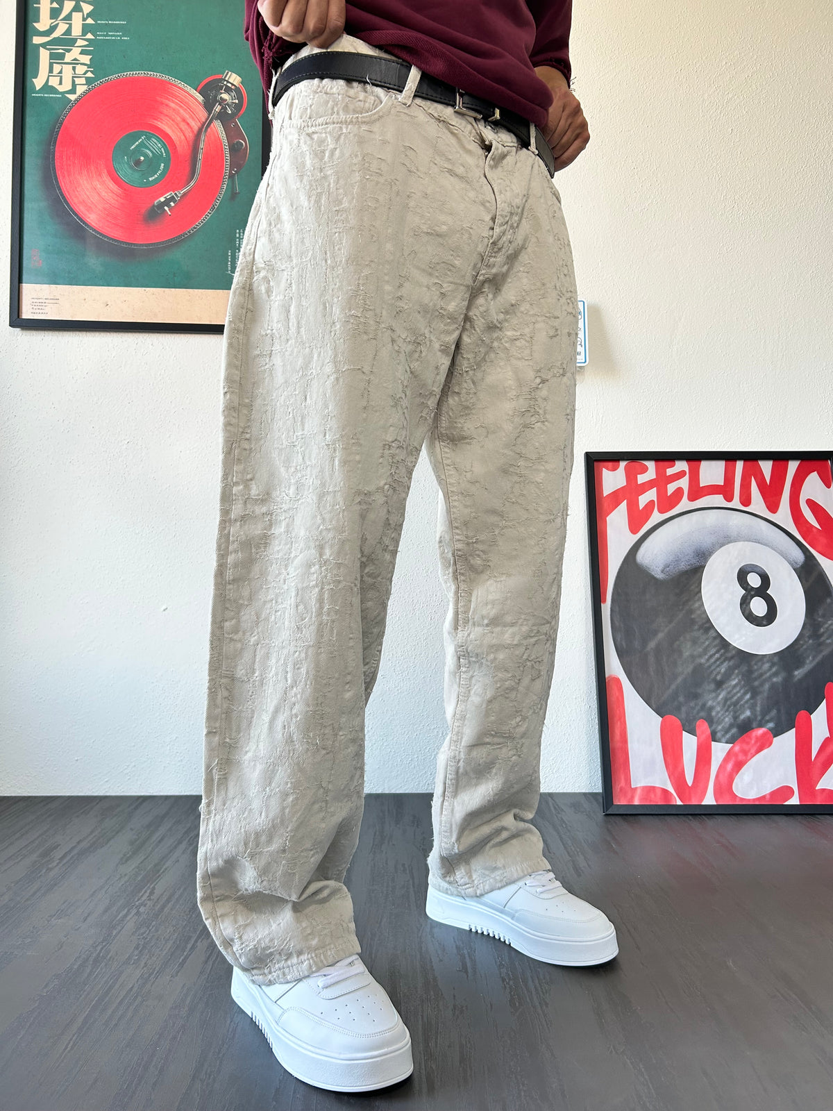 Jakar Desen Taş Baggy Pantolon