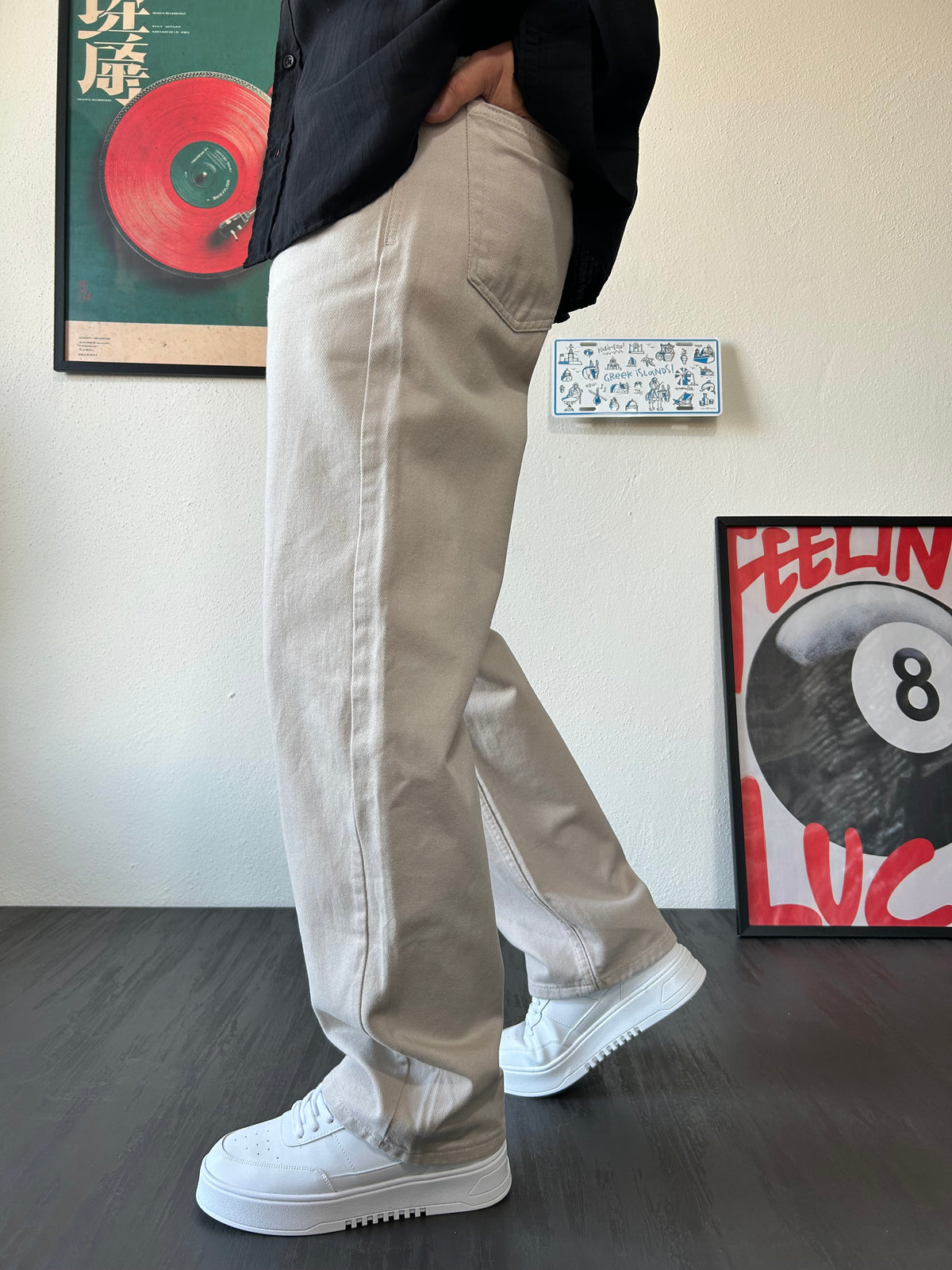 Basic Bej Baggy Jean