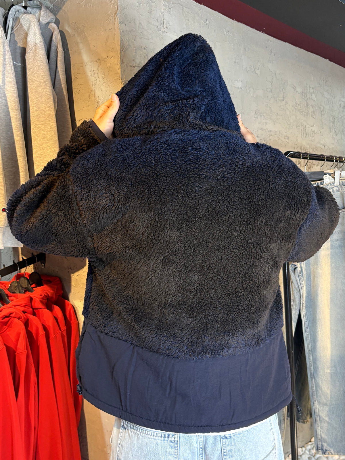 Lacivert İçi Astarlı Peluş Mont
