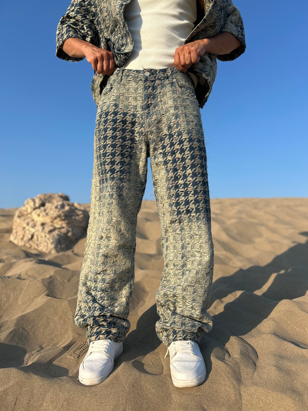Full Distressed Baggy Fit Tintli Jean
