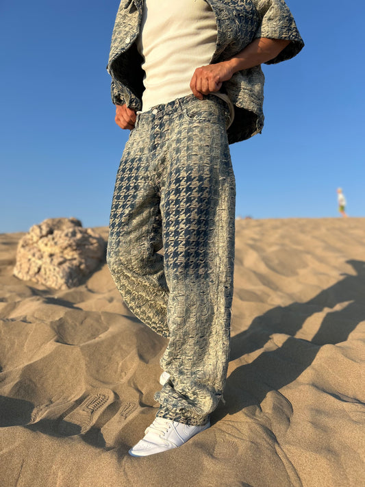 Full Distressed Baggy Fit Tintli Jean