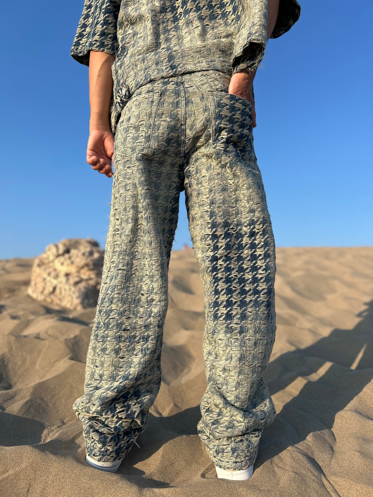 Full Distressed Baggy Fit Tintli Jean