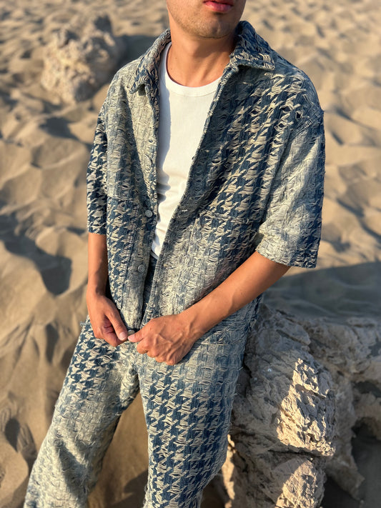 Full Distressed Baggy Fit Tintli Kot Ceket