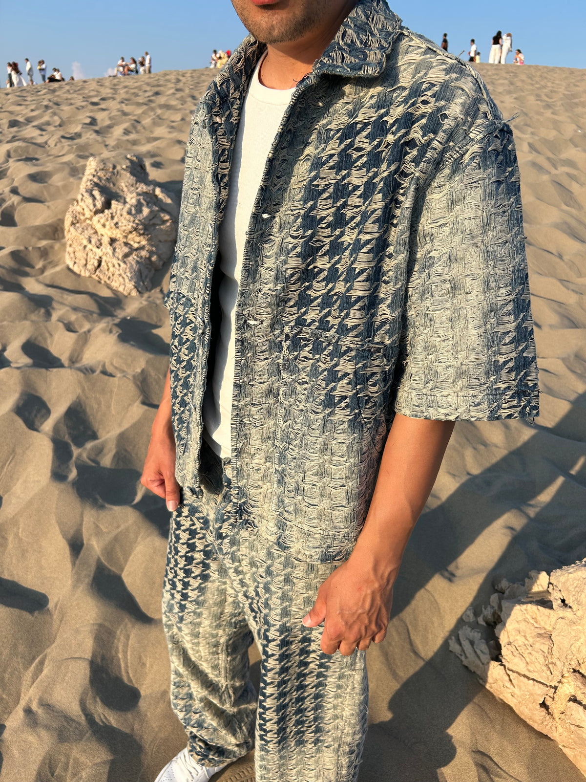 Full Distressed Baggy Fit Tintli Kot Ceket