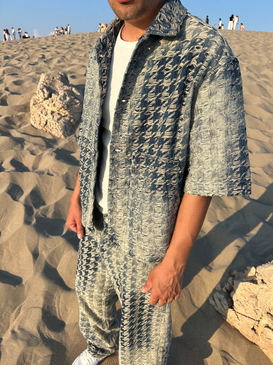Full Distressed Baggy Fit Tintli Kot Ceket