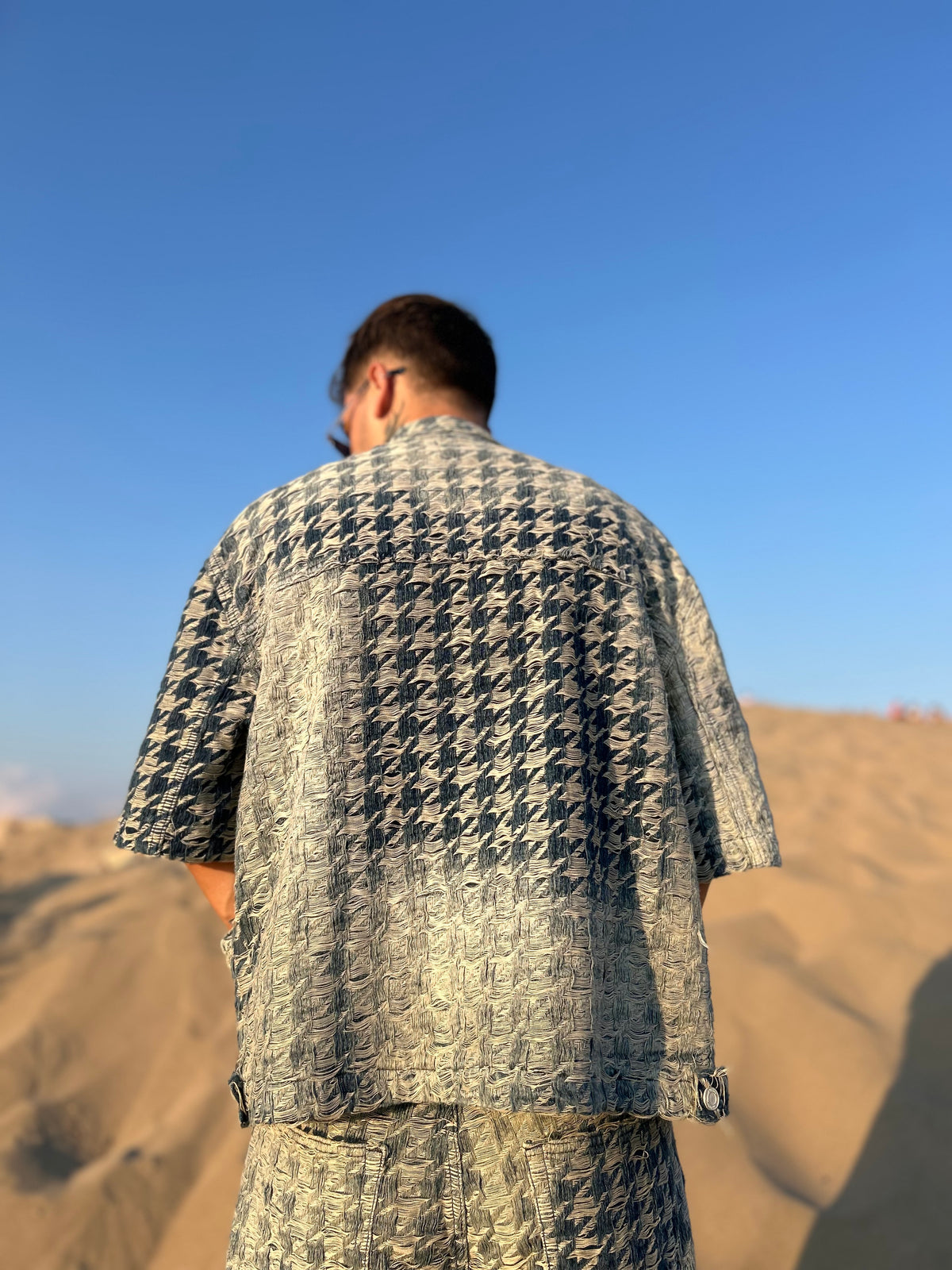 Full Distressed Baggy Fit Tintli Kot Ceket