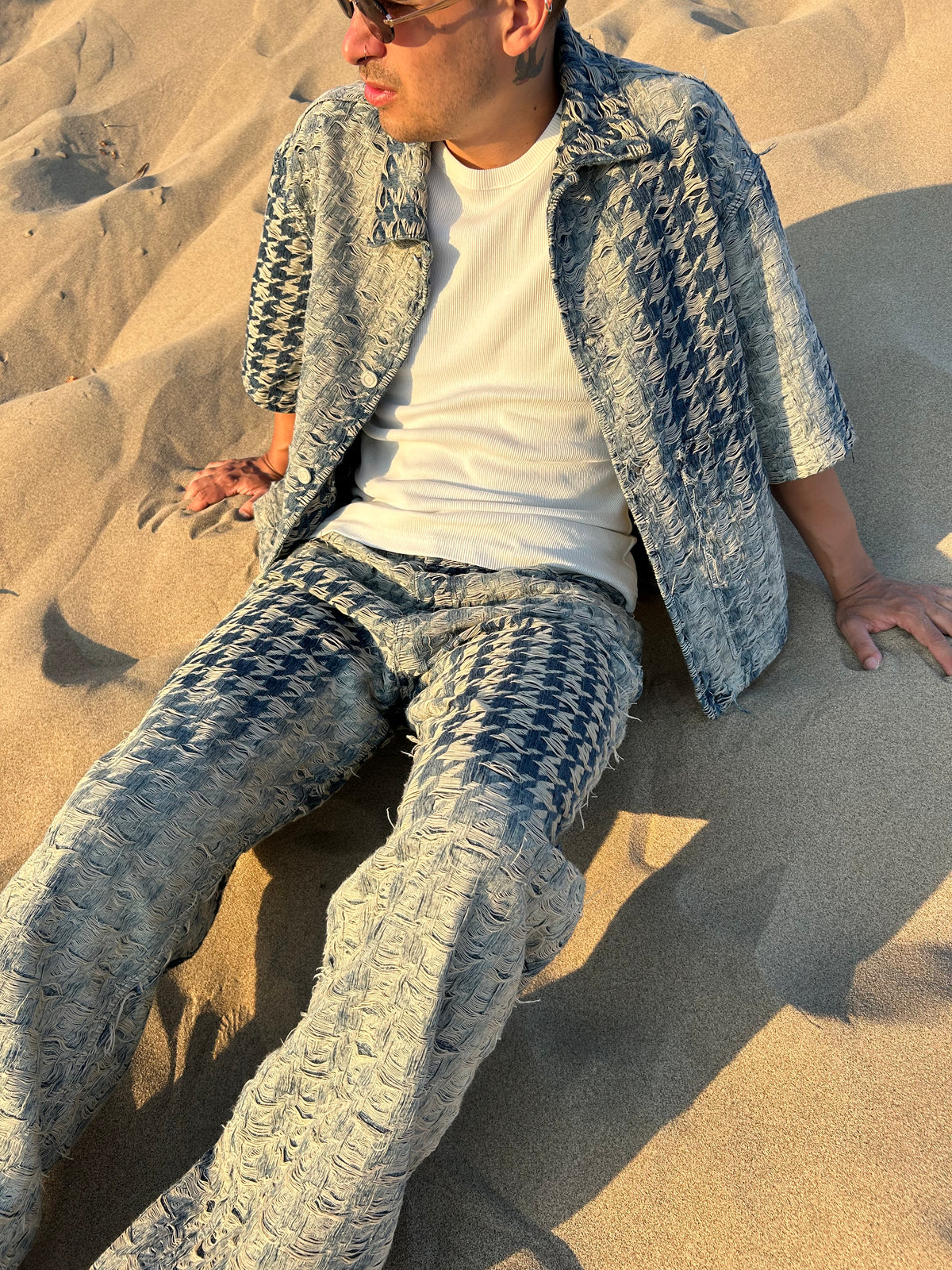 Full Distressed Baggy Fit Tintli Kot Ceket